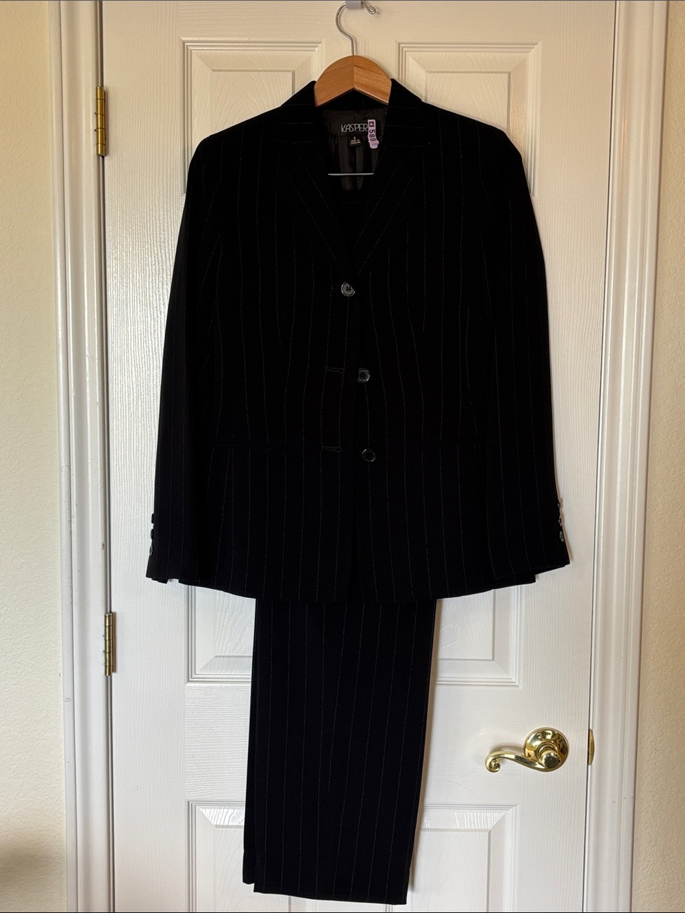 Kasper Black Pinstripe Two-Piece Suit